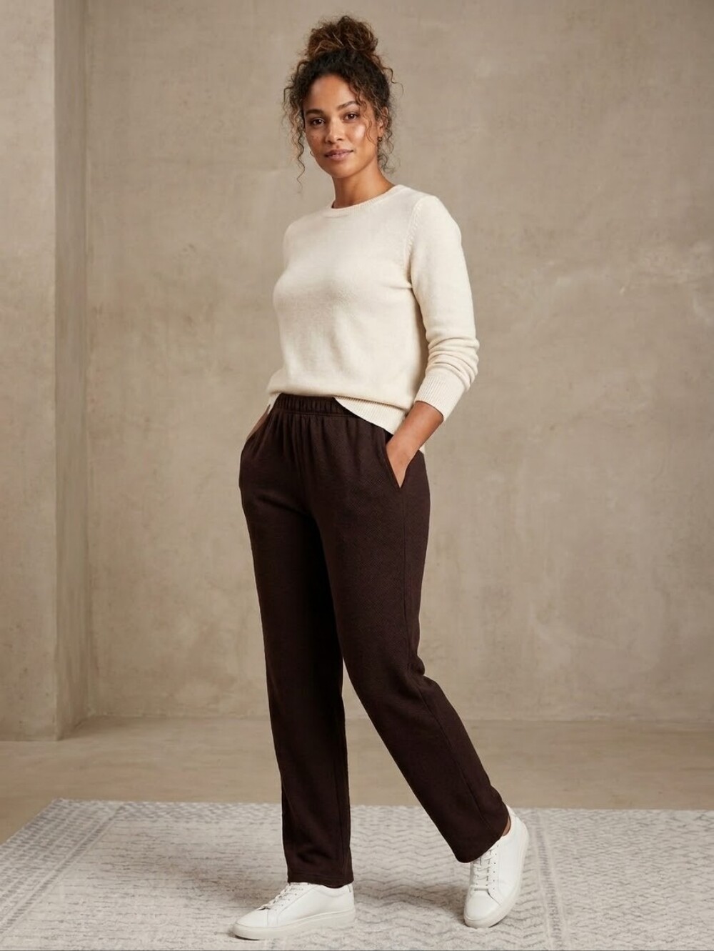 Cut Loose Brown Fleece-Lined Baggy Sweatpants Women’s Large Relaxed Fit Cozy
